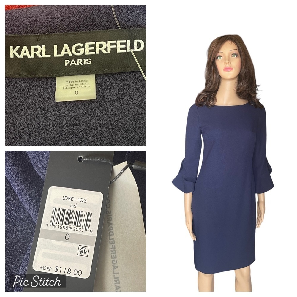 KARL‎ LAGERFELD PARIS
Ruffle-Cuff Sheath Dress size 0